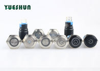Illuminated Waterproof Push Button , IP67 Push Button Switch Silver Alloy Terminal Material