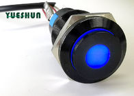 Black Aluminum Illuminated Latching Push Button Switch High Power Efficiency