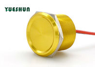 Aluminum Piezo Push Button Switch NO Lamp 25mm 24VAC 100mA Yellow Body