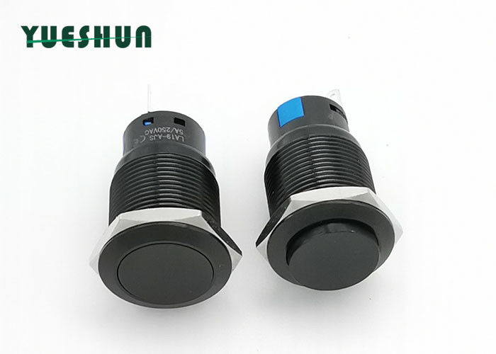 Black Aluminum Lighted Push Button Momentary Latching For Longstanding Press