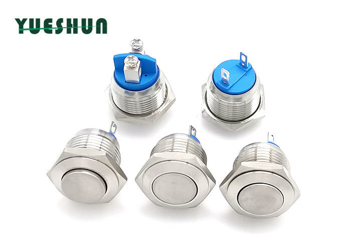 IP67 Stainless Steel Momentary Normally Open Push Button Switch Screw / Pin Terminal