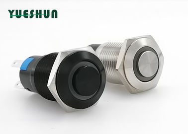 China Black Oxidized Aluminum 16mm Push Button , Self Locking Push Button Switch factory
