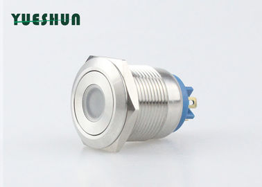 China LED Panel Mount Push Button Switch 19mm Pin Terminal Silver Alloy 1NO distributor