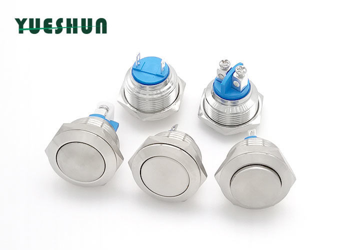 Normal Open Stainless Steel Push Button , Anti Vandal Push Button Switch Waterproof