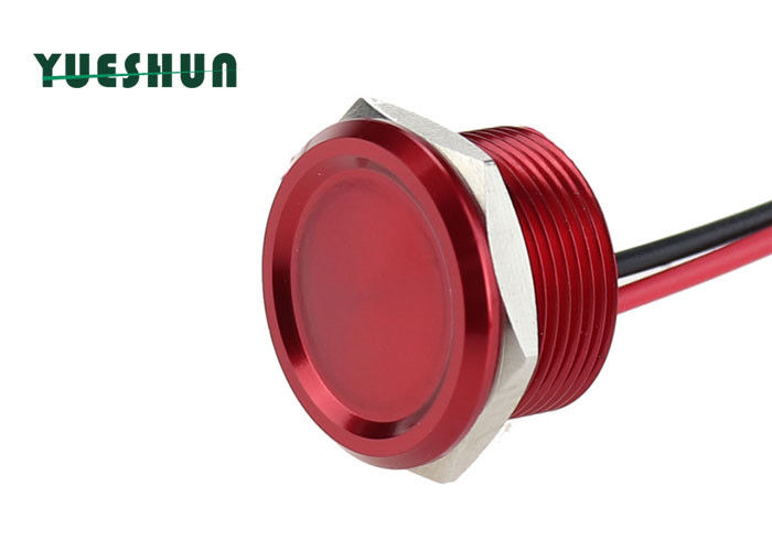 Customized Piezo Touch Switch Red Color For 25mm Mounting Hole Panel