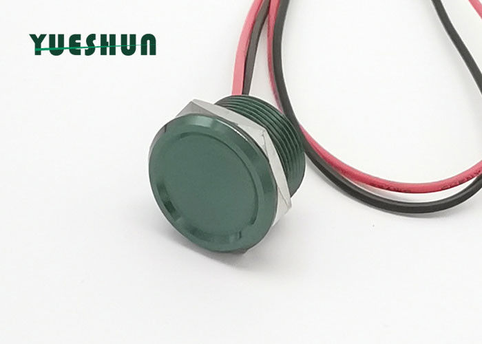 Green Color Body Piezo Push Button Switch , Aluminum Push Button Switch
