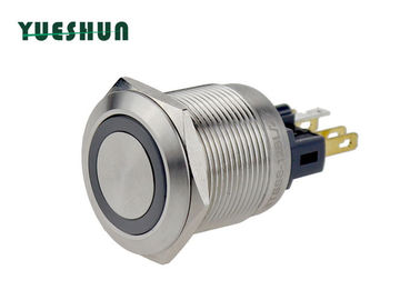 China 5A 250V AC Metal Momentary Push Button Switch 22mm Mounting Hole Dustproof factory