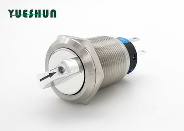 China Durable Anti Vandal Push Button , Metal Illuminated Rotary Switch Silver Color factory
