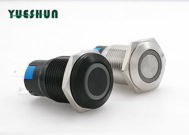 China 1NO 1NC Push Button Switch 16mm Ring Type LED Illuminated Waterproof On Off factory
