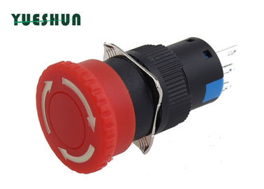 China Three Pins Emergency Push Button , Panel Mounted Emergency Stop Button factory