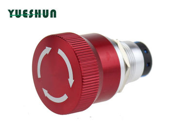 China Brass Nickel Plating Emergency Push Button , 5A 250VAC Red Emergency Stop Button factory