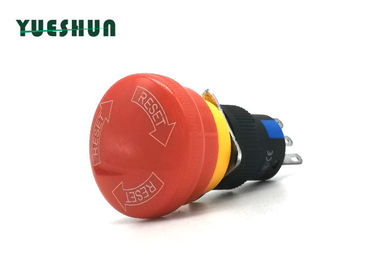 China Dustproof Design Plastic Emergency Stop Button Switch 16mm Flame Retardant factory