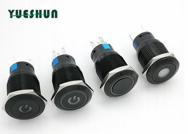 China 12V 24V LED Lighted Aluminum Push Button , Waterproof Push Button On Off Switch factory