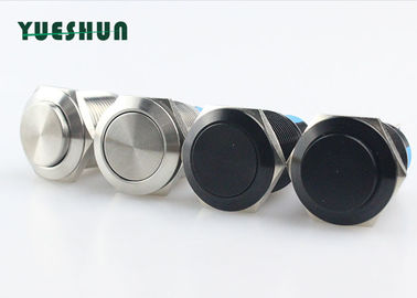 China Black / Silver Color Waterproof Push Button , Waterproof Momentary Micro Switch factory