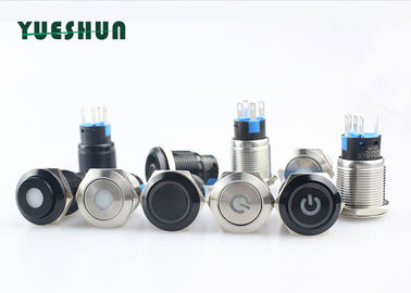 China 19mm Waterproof Push Button LED Illuminated , Metal Push Button Switch 19mm distributor