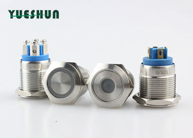 China 2A 36V DC Momentary Normally Open Push Button Switch Blue Red LED Illuminated factory