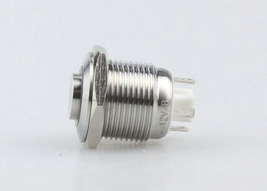 China LED Stainless Steel Push Button Switch 16mm Panel Mount High Head Ring Type factory