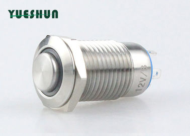 China 12V 36V 12mm LED Metal Push Button , Illuminated Momentary Push Button Switch factory